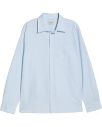 Percival - Boxy Long Sleeve Cotton Blend Button-Up Shirt - Lyst
