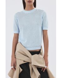 Mango - Pera Open Stitch Crewneck Sweater - Lyst