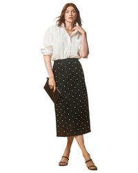Jessica London - Classic Cotton Denim Midi Skirt - Lyst