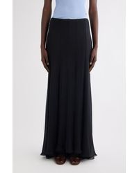 Chloé - Semisheer Washed Satin Maxi Skirt - Lyst