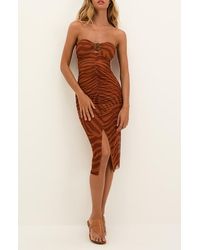 ViX - Sundown Suzane Ruched Strapless Mesh Cover-Up Dress - Lyst