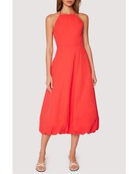 Lost + Wander - Halter Neck Bubble Hem Cotton Midi Dress - Lyst