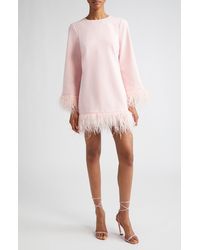 Likely - Marullo Feather Trim Long Sleeve Dress - Lyst
