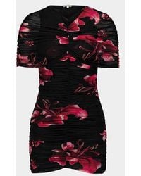 Saemdi - Draped Floral Mini Mesh Dress - Lyst