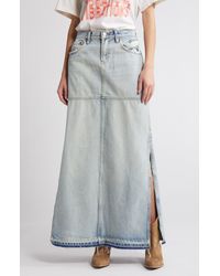 RE/DONE - Mid Rise Organic Cotton Denim Maxi Skirt - Lyst