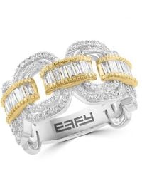 Effy - 14K Two-Tone Diamond Link Ring - Lyst