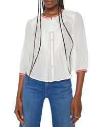 Mother - The In A Pinch Pleated Cotton Top - Lyst