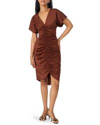 Steve Madden - Aimee Ruched Short Sleeve Dress - Lyst