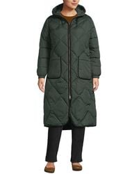 Lands' End - Plus Size Featherfree Insulated Diamond Quilted Maxi Coat - Lyst