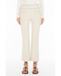 Weekend by Maxmara - Studded Stretch Cotton Ankle Pants - Lyst