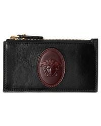 Versace - Medusa Leather Zip Card Case - Lyst
