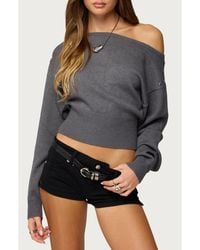 Edikted - Doro Studded One-Shoulder Sweater - Lyst