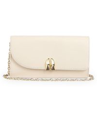 LK Bennett - Florence Curve Flap Leather Clutch - Lyst