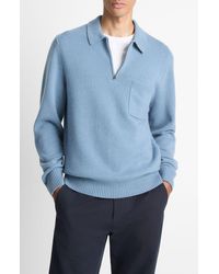 Vince - Long Sleeve Quarter Zip Polo Sweater - Lyst