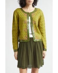 Bode - Fairyfloss Beaded Wool & Cashmere Cardigan - Lyst