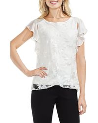 Vince Camuto - Embroidered Sequin Ruffle Sleeve Blouse - Lyst