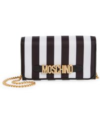 Moschino - Logo Belt Stripe Nylon Shoulder Bag - Lyst
