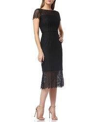 Kay Unger - Tatum Floral Lace Midi Cocktail Dress - Lyst