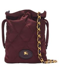 Burberry - Quilted Twill Chain Pouch - Lyst