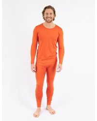 Leveret - Two-Piece Thermal Long Sleeve Solid Pajamas - Lyst
