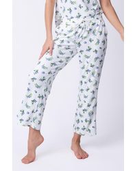 Pj Salvage - Blueberry Print Pointelle Crop Pajama Pants - Lyst