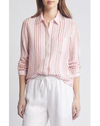 Caslon - Caslon(r) Stripe Cotton Gauze Button-up Shirt - Lyst