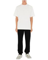 Burberry - Check Panel Cotton Jogging Pants - Lyst