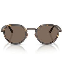 Armani - 48Mm Round Sunglasses - Lyst