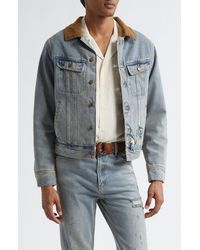 MIDNIGHT RODEO - Stormrider Distressed Denim Trucker Jacket - Lyst