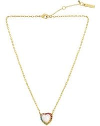 Kurt Geiger - Opal Heart Halo Pendant Necklace - Lyst