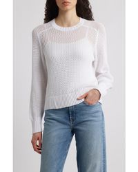 525 - Margot Openwork Cotton Mesh Sweater - Lyst