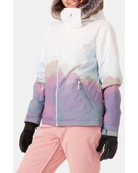 Roxy - Jet Ski Technical Snow Jacket With Removable Faux Fur Trim & Hood - Lyst