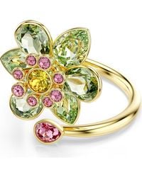 Swarovski - Idyllia Crystal Flower Open Ring, Size 60 - Lyst