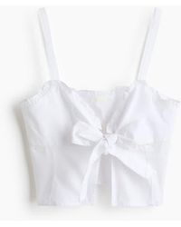 H&M - Cropped Tie-Detail Top - Lyst