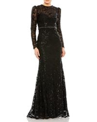 Mac Duggal - Embellished High Neck Long Sleeve Gown - Lyst