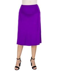 24seven Comfort Apparel - Maternity A-Line Elastic Waist Knee Length Skirt - Lyst