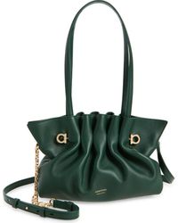 Ferragamo - Small Gancio Piercing Soft Leather Shoulder Bag - Lyst