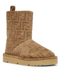Fendi - Après Chic Ff Embossed Suede Boots - Lyst