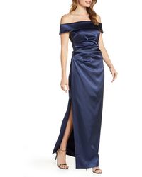 vince camuto off the shoulder gown champagne