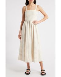 FRNCH - Casey Stripe Floral Jacquard Cotton Blend Sundress - Lyst