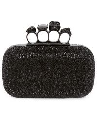 Alexander McQueen - Skull Crystal Embellished Four-ring Box Clutch - Lyst