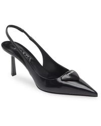 Prada - Modellerie Pointed Toe Slingback Pump - Lyst