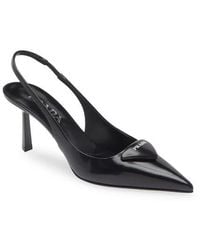 Prada - Modellerie Pointed Toe Slingback Pump - Lyst
