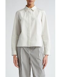 Partow - Lara Pinstripe Silk Button-up Shirt - Lyst