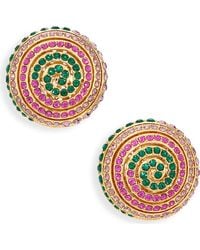 Lele Sadoughi - Spiral Crystal Button Stud Earrings - Lyst