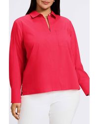 Foxcroft - Bella Solid Popover Top - Lyst