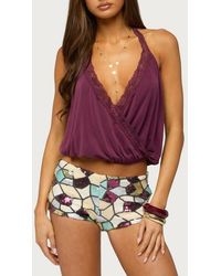 Edikted - Eilen Lacey Wrap Halter Top - Lyst