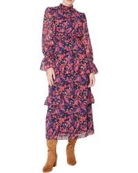 Julia Jordan - Print Smocked Mock Neck Long Sleeve Maxi Dress - Lyst
