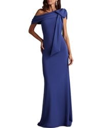 Tadashi Shoji - One-Shoulder Crepe Column Gown - Lyst