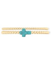 Cuffed By Nano - Cross Juno 14K Filled Bead Bracelet Two Stack - Lyst